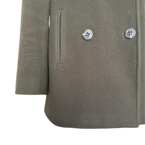 Calvin Klein Wool Cashmere Double Breasted Short Coat Size 10, Olive - Picture 7 of 9